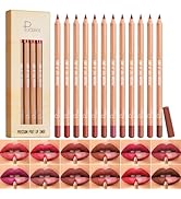 KIMIEYE Cream Lip Liner Set, 12 Colors Matte Finish Series Lip Liners Pen Kit for Women, Long Las...