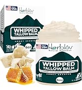 Beef Tallow Balm – Natural Grass Fed Whipped Tallow and Honey All Purpose Balm – Moisturizing Fac...