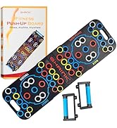 Shrink Push Up Board - Portable Gym Multi-Function Foldable Push Up Bar with Pull Up Bar Handles ...