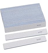 25 Count 80 Grit Rectangle Nail Files for Acrylic Nails, Reusable Buffering Files Double Sided Em...