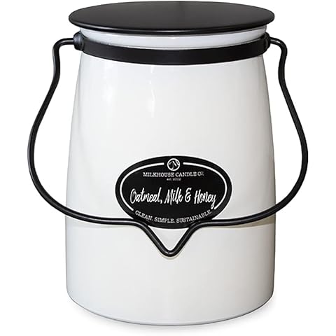 Milkhouse Candle Company - Oatmeal, Milk & Honey - Creamery Collection - 22oz Single Cotton Wick Soy Candles with Beeswax - Long Burn Time, Made in The USA - Non Toxic, Premium Scented Candles