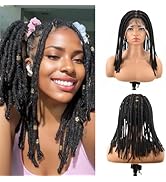 DAIXI Full Lace Human Hair Dreadlock Wigs for Men and Women 68 Strands Handmade Natural Dreads In...