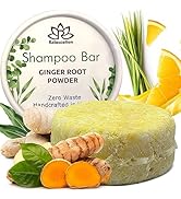 Organic Ginger Root SOLID Shampoo Bar for Growth Hair | GINGER ROOT, CAMELINA OIL, TURMERIC, LEMO...