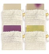 Age of Sage Natural Soap Bar w/Sisal Bag, 4pk Mixed Vegan Artisan Soap Set w/Essential Oil for Wo...