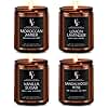 Scented Candles for Home Scented Aromatherapy Candles, 4 Pack 28 Oz Soy Wax Candle Gift Set for Women Men (Lemon Lavender/Vanilla Sugar/Sandalwood Rose/Moroccan Amber)