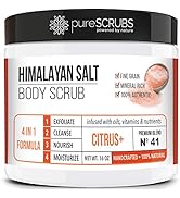 pureSCRUBS Premium Pink Himalayan Salt Body Scrub Set - Large 16oz CITRUS SCRUB, Organic Essentia...
