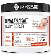 pureSCRUBS Premium Pink Himalayan Salt Body Scrub Set - Large 16oz CITRUS SCRUB, Organic Essentia...