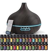Aroma Diffiser with Essential Oils Set, 550 ML Essential Oil Diffuser with Remote, Ultrasonic Tec...
