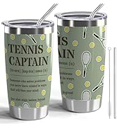 CWEGSJ Tennis Captain Gift 20oz Stainless Steel Tumbler With Lid and Straw (Tennis-Definition)