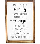 Serenity Prayer Sign 11x16 In - Farmhouse Christian Wall Art, Vintage Serenity Prayer Wall Art, G...