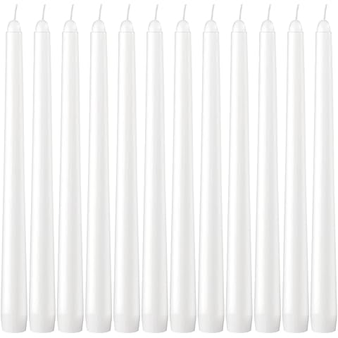 Dripless Taper Candles - Unscented White Candles Bulk - Candle Sticks Long Burning ...