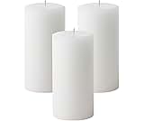 Mister Candle Citronella Candles, Ideal for Outdoor & Indoor, 3x6 Pillar Candles Set of 3, Hand Poured White, Premium Wax & Dripless, 60 Hour Burn Time