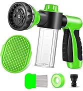Pup Jet Dog Wash Outdoor, 8-in-1 Dog Sprayer Hose Attachment with Dog Shower Brush and Pet Groomi...