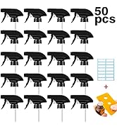 50PCS Spray Bottle Tops Black Trigger Sprayer Heavy Duty Replacement Nozzle with Mist Spray & Str...