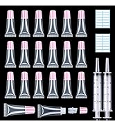 50PCS Lip Gloss Tubes 5ml Pink Cap Lip Gloss Containers Empty Lip Balm Tubes Refillable Cosmetic ...