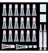 50PCS Lip Gloss Tubes 5ml Pink Cap Lip Gloss Containers Empty Lip Balm Tubes Refillable Cosmetic ...