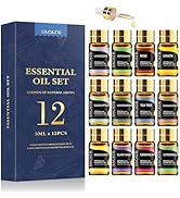 Essential Oils by SACATR Natural Essential Oil Set -12 Essential Oils Gift Set for Diffuser, Mass...