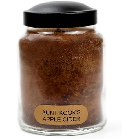 A Cheerful Giver - Aunt Kook's Apple Cider Baby Scented Glass Jar Candle (6oz) with Lid & True to Life Fragrance Made in USA