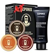 Shave Soap Kit for Men, Includes 3 Premium Shaving Soap & Moisturizing Sandalwood Shaving Cream f...
