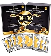 Bisou Bisou Bisou 24K Gold Under Eye Patches, Under Eye Mask Dark Circles and Puffiness, Wrinkles...
