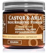 Qhemet Biologics Castor & Amla Nourishing Pomade - Vegan Pomade and Scalp Conditioner with Castor...