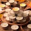 DEVI 6 Hour Soy Wax White Tea Lights Candles 100 Pack Paraffin-Free, Soy Tealight Votive Candles Bulk-6 Hours Long Burning, Unscented Small Tea Lights for Home Weeding Decor