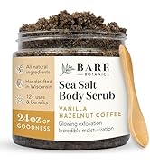 Bare Botanics Vanilla Hazelnut Coffee Exfoliating Body Scrub 24oz | Made in Madison, WI | All Nat...