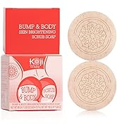 Koji White Kojic Acid Bump Eraser Body Scrub Soap for Exfoliation Butt, Elbow, Underarm with Glut...