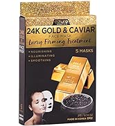AZURE 24K Gold and Caviar Anti Aging Luxury Face Mask - Hydrating & Firming Facial Mask - Helps R...