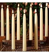 12 Pack Beeswax Taper Candles,9 in Pure White Beeswax Candle Sticks,10 Hours Long Burning Natural...