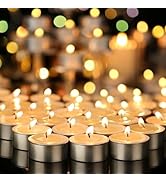 Soy Wax Tea Lights Candles 100 Pack,6 Hours Long Burning White Soy Tealight Votive Candles Bulk,U...