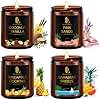4 Pack Scented Candles Set, Natural Soy Candles for Home Scented, Gifts for Men Women Aromatherapy Candle Sets, Scents of Pink Sands/Coconut Vanilla/Bahamian Breeze/Pineapple Cocktail