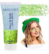 MEICOLY St Patricks Day Accessories,St Patricks Day Outfits for Women,Lime Green Face Glitter,Lig...