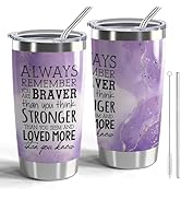 CWEGSJ Inspiration Gifts Always Remember You Are Braver Than You Think Tumbler with Lid and Straw...