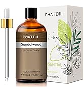 PHATOIL 100ML Sandalwood Essential Oil, Pure Aromatherapy Essential Oils for Diffuser, Humidifier...