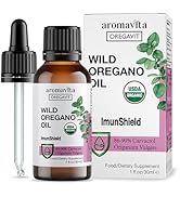 AROMAVITA ImunShield Wild Greek Oregano Oil Supplement - Hand-Picked, 86-90% Carvacrol for Advanc...