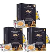 24K Gold Under Eye Patches with 6 pieces of Lip Mask, Anti-Aging Eye Mask, Under Eye Mask Dark Ci...