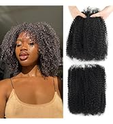 Carlence 12 Inch Afro Kinkys Bulk Human Hair 2 Bulk 4C Kinky Bulk Human Hair for Dreadlock Extens...