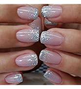 Curvlife 24 Pcs Press on Nails Acrylic Fake Nails with Design Full Cover False Nails for Women Re...
