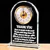 Thank You Gifts for Men Women - Appreciation Gift for Teacher Doctor Nurse Boss Coworker - Crystal Clock Inspirational Gratitude Presents for Male Leader Friends Christmas Grateful Plaque Decor