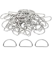 150 Pieces Metal D Rings 1 Inch Non Welded Nickel Hardware Bags Ring for Sewing Keychains Belts a...