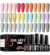 MEET ACROSS 18pcs/set Gel Nail Polish Set, All Season Gel Nail Polish Nude Glitter Gel Polish Nai...