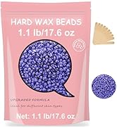 Hard Wax Beads, Bouvetan 1.1lb/17.6oz Wax Beans for Hair Removal, Sensitive Skin Hard Wax for Fac...