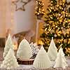MTLEE 6 Pieces Christmas Soy Candles Scented Candles Winter Christmas Tree Cone Candles Home Decor Pinecone Candle Handmade Wax Candle for Bedroom Bathroom Party (White)