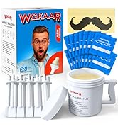 Wokaar Nose Wax Kit, 120gm Hypoallergenic Wax, 30 Applicators, Ear Hair Removal Kit for Women, Po...