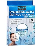 AZURE Hyaluronic Acid & Retinol Anti Aging Facial Mask - Rejuvenating & Hydrating Face Mask - Hel...