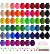 Hoemwarm 57 Rolls 25g Acrylic Yarn for Crocheting and Knitting, 2793 Yards Soft Yarn Crochet Begi...