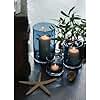 ARIAMOTION Blue Candle Holder for Pillar Set 3 Modern Glass Bubbles Hurricane Cylinder Vases Table centerpieces Home Decor Tabletop Kitchen Island Dining Room Coffee Bar 8