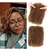 Kinky Human Hair 12 Inch Honey Brown Afro Kinkys Bulk Human Hair for Micro Locs/Twists/Braids/Rep...