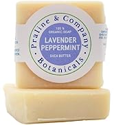 Organic Handmade Lavander-Peppermint Hand and Bath Soap for Oily Skin - 4oz / 110 gr by Praline &...